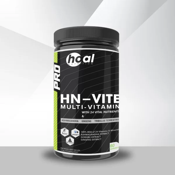 HOAL Nutrition HN-VIT Multivitamin for Men & Women | 24 Essential Vitamins & Minerals with Ashwagandha, Ginseng & Tribulus | Immunity, Energy, Stress & Brain Support | 60 Veg Capsules | 100% RDA