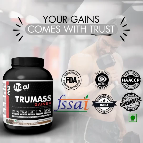 HOAL Nutrition TRUMASS GAINER | 707 kcal, 28g Protein, Creatine, No Sugar | DigeZyme® Digestive Enzymes